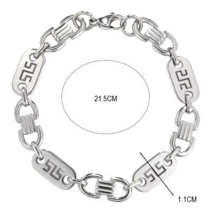 Ατσάλινο Βραχιόλι Πλακέ ΜαίανδροςA22030