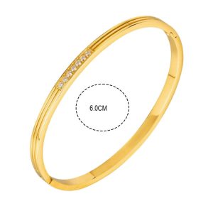 Χειροπέδα Λεπτή Απο Ανοξείδωτο Ατσάλι Με Πέτρες Ζιργκόν - ΑσημίA2241A