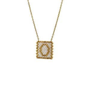 Ατσάλινο Μονόγραμμα ''O'' Με Λευκές Και Χρυσές ΧάντρεςA23017O