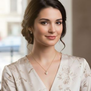 Ατσάλινο Κολιέ Καρδιά με Ζιργκόν - ΧρυσόA23048A