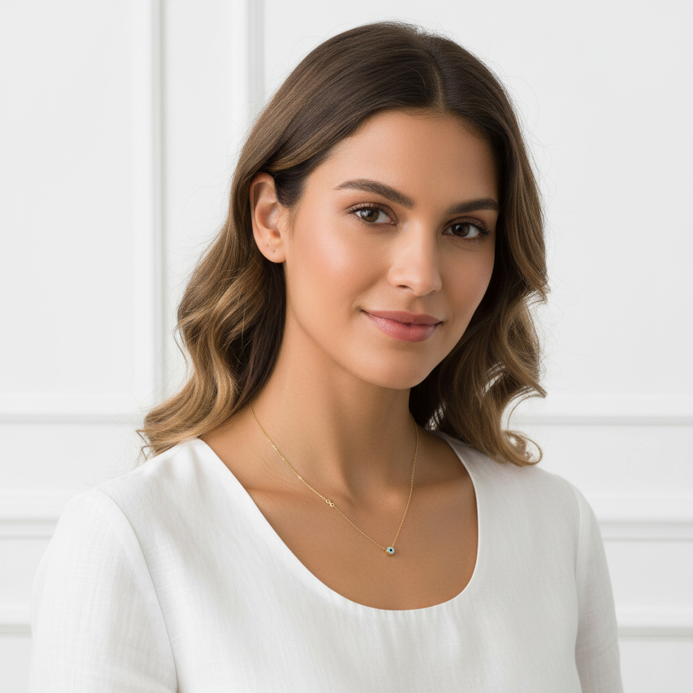 Κολιέ Ατσάλι Με Μικρό Μάτι A23061A Κολιέ Ατσάλι Με Μικρό Μάτι A23061AA23061A