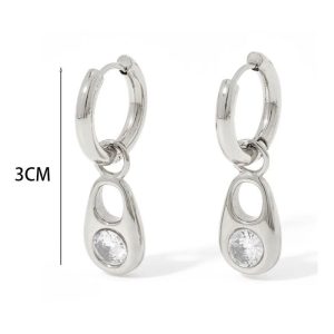 Ατσάλινα Σκουλαρίκια Κρεμαστά - Κόκκινο/Λευκόfa992dd33362