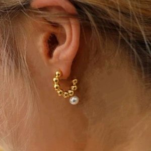 Ατσάλινα Σκουλαρίκια Κρεμαστά - ΧρυσόA3021A