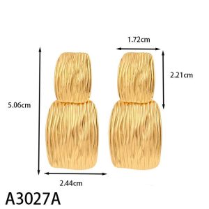 Ατσάλινα Σκουλαρίκια Κρεμαστά - Χρυσόc6627d088928