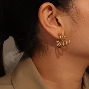 Ατσάλινα Σκουλαρίκια Κρίκοι - Χρυσόc5798b8e6080