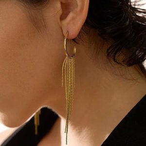 Ατσάλινα Σκουλαρίκια Κρεμαστά - ΑσημίA3059B