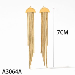 Ατσάλινα Σκουλαρίκια Κρεμαστά - ΑσημίA3064B