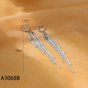 Ατσάλινα Σκουλαρίκια Κρεμαστά - ΧρυσόA3068A