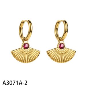 Ατσάλινα Σκουλαρίκια Κρεμαστά - Κόκκινο/Λευκόae31db2a6ce5