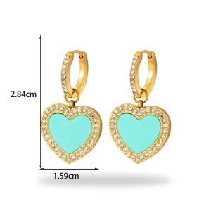 Ατσάλινα Σκουλαρίκια Κρεμαστά - ΆσπροA3079-6