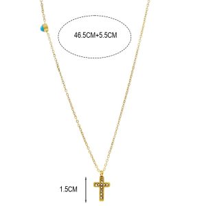 ς Σταυρός Απο Ανοξείδωτο Ατσάλι Και Πέτρες Ζιργκόν - ΧρυσόA31001A