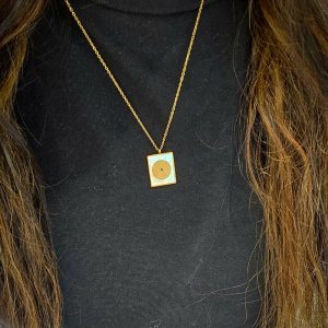 Ατσάλινο Κολιέ Ματάκι Με Πέτρα Φίλντισι - ΑσημίA31008B