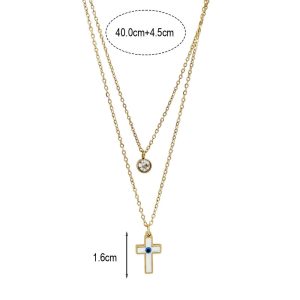 Σταυρός Απο Ανοξείδωτο Ατσάλι Με Διπλή Αλυσίδα Και Ματάκι - ΧρυσόA31011