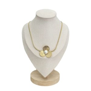 Ατσάλινο Κολιέ Λουλούδι - ΧρυσόA3108A