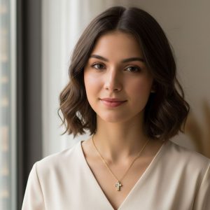 Ατσάλινο Κολιέ Σταυρός με Ζιργκόν - ΧρυσόA31096A