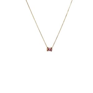 Ατσάλινο Κολιέ Με Χρωματιστή Πέτρα - Χρυσό ΠράσινοA3110AGR