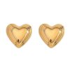 Σκουλαρίκια Καρδιά Ατσάλι Ανάγλυφα - ΑΣΗΜΙ/ΧΡΥΣΟB3117C