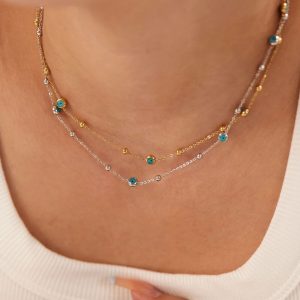 Ατσάλινο Κολιέ Με Ματάκια - Χρυσό5ce427606abe