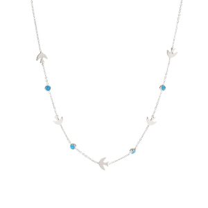 Ατσάλινο Κολιέ Με Ματάκια - ΧρυσόA3152B