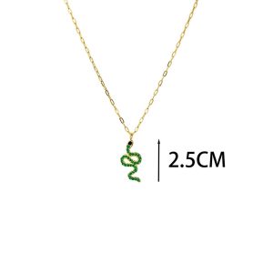 Ατσάλινο Κολιέ Με Φίδι - Χρυσό ΠράσινοA3164