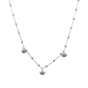 Ατσάλινο Κολιέ Με Ματάκια - ΧρυσόA3142B