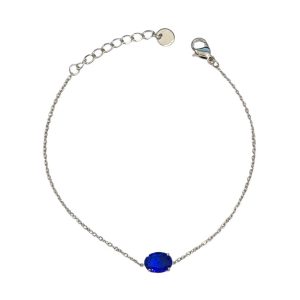 Ατσάλινο Βραχιόλι Με Χρωματιστή Πέτρα - ΆσπροA3208A