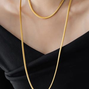 Ατσάλινο Κολιέ 43εκ - ΧρυσόA3247