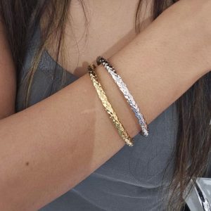 Χειροπέδα Απο Ανοξείδωτο Ατσάλι Σκαλιστή - ΑσημίA33030B