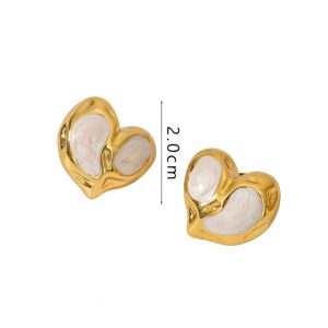 Σκουλαρίκια Ατσάλινα Καρφωτά Σε Σχήμα Καρδιάς - Χρυσό ΡοζA33049-2