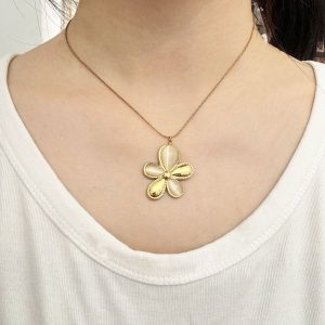 Ατσάλινο Κολιέ με Ανθισμένο ΜενταγιόνA33075