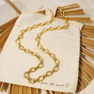 Ατσάλινο Κολιέ Αλυσίδα - ΧρυσόA3308