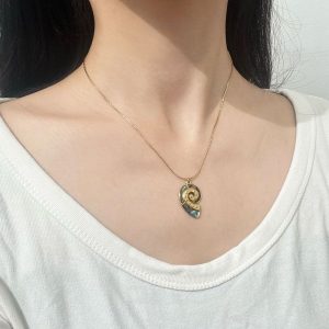 Ατσάλινο Κολιέ “Μπλε Κοχύλι”A33086