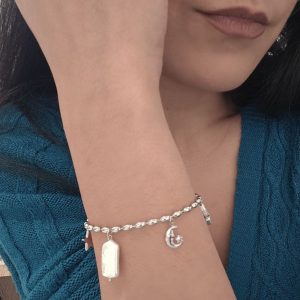 Ατσάλινο Βραχιόλι Με Κρεμαστά Στοιχεία - ΑσημίΑ3311