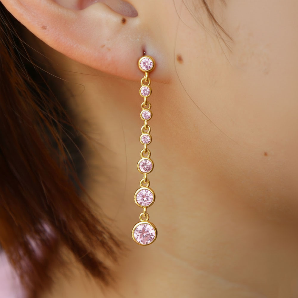 Σκουλαρίκια Κρεμαστά Ατσάλι Με Ροζ Πέτρες Αυξανόμενου Μεγέθους Σκουλαρίκια Κρεμαστά Ατσάλι Με Ροζ Πέτρες Αυξανόμενου ΜεγέθουςA33161