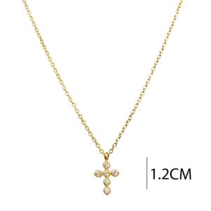 Ατσάλινο Κολιέ Σταυρός - ΧρυσόA3320