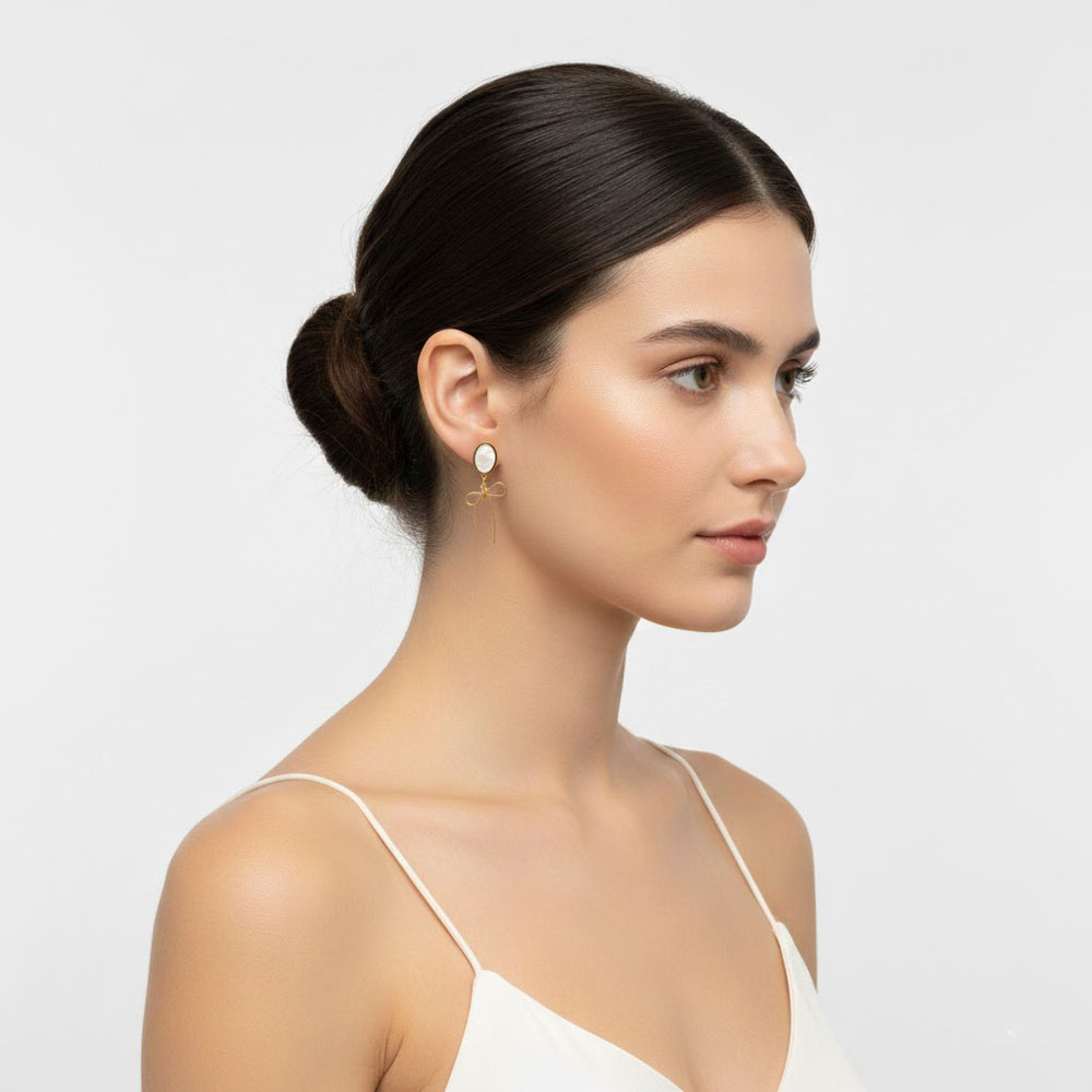 Σκουλαρίκια Ατσάλι Κρεμαστά με Οβάλ Πέτρα & Φιόγκο Σκουλαρίκια Ατσάλι Κρεμαστά με Οβάλ Πέτρα & ΦιόγκοA33205