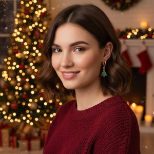 Ατσάλινα Σκουλαρίκια Christmas Tree |A33207