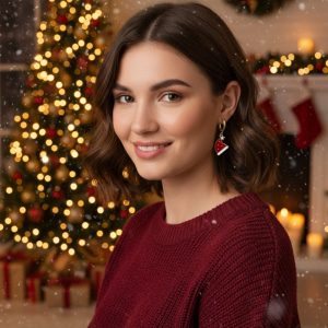 Ατσάλινα Σκουλαρίκια Santa HatA33208