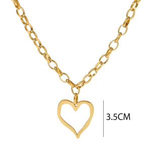 Ατσάλινο Κολιέ Με Καρδιά - ΧρυσόA3325