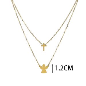 Ατσάλινο Κολιέ Με Σταυρό - ΧρυσόA3326