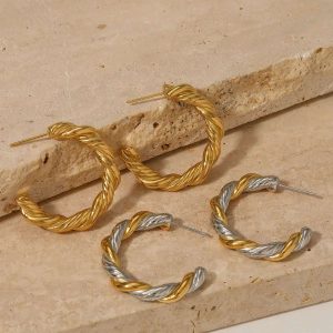 Ατσάλινα Σκουλαρίκια Κρίκοι - ΧρυσόA3347A