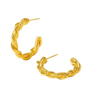 Ατσάλινα Σκουλαρίκια Κρίκοι - ΑσημίA3347B