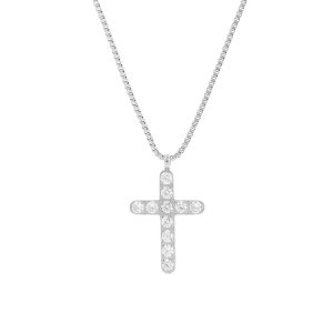 Ατσάλινο Κολιέ Με Σταυρό - ΧρυσόA3354