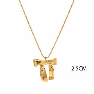 Ατσάλινο Κολιέ Με Φιογκάκι - ΧρυσόA3378