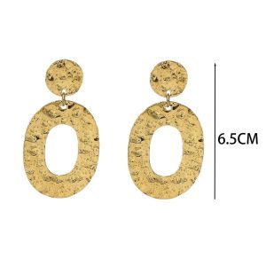 Ατσάλινα Σκουλαρίκια Κρεμαστά - ΧρυσόA3380