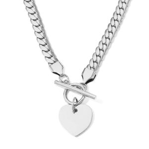 Ατσάλινο Κολιέ Με Καρδιά - ΧρυσόA3388