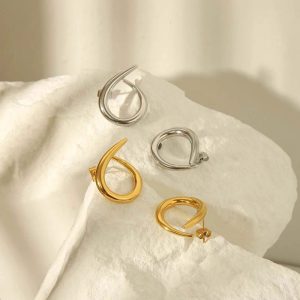 Ατσάλινα Σκουλαρίκια Καρφωτά - ΑσημίA3421B