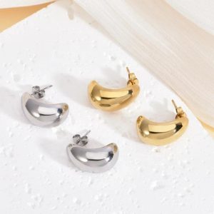 Ατσάλινα Σκουλαρίκια Καρφωτά - ΑσημίA3431