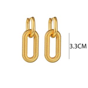 Ατσάλινα Σκουλαρίκια Κρεμαστά - ΧρυσόA3454