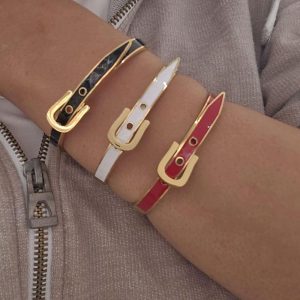 Χειροπέδα Απο Ανοξείδωτο Ατσάλι Σχήμα Ζώνης Με Θέσεις Αυξομείωσης - Χρυσό ΚόκκινοA35077